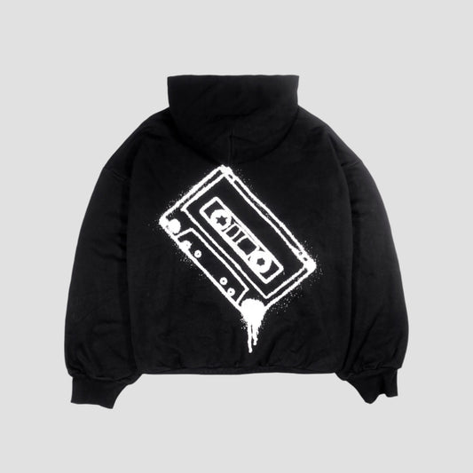 GRAFFITI LOGO HOODIE - BLACK